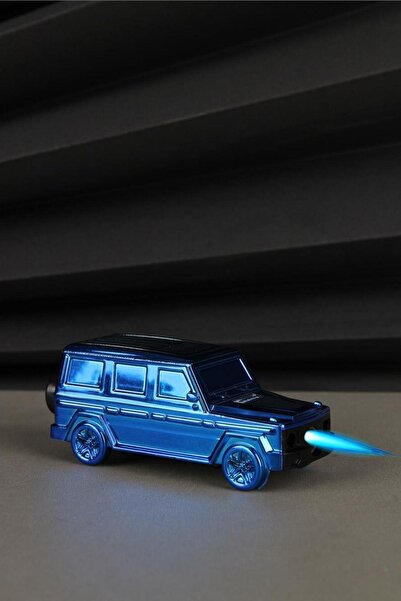 Silvio Monetti Arabalı Çakmak Anahtarlık Gazlı Farlar Led Özel Tasarım Mavi Gazlı Çakmak - 25cak109p