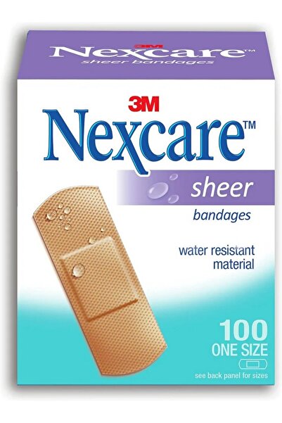 Nexcare Sheer Bandages 100pcs – 3M Flexible, Breathable, All-Occasion Protection