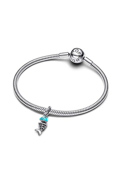 Pandora Turkuaz Renkli Balık Kemiği Sallantılı Charm