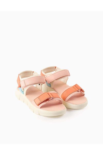 Ziddy Ultralight Sandals with Touch Fasteners for Girls, Coral
