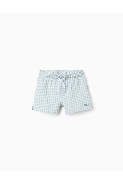 Ziddy Swim Shorts with Vichy Pattern for Baby Boys 'B&S', White/Blue