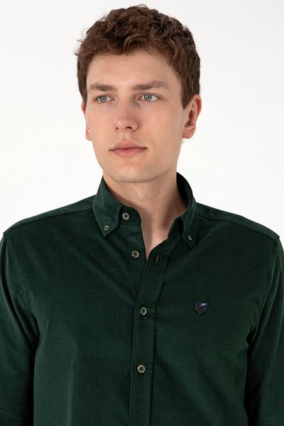 U.S. Polo Assn. Men's Dark Green Long Sleeve Shirt 50291395-Vr079