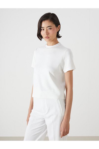 LC Waikiki Women's T-Shirt with Stone Collar