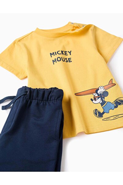 Ziddy T-shirt + Shorts for Baby Boys 'Mickey Mouse', Yellow/Blue