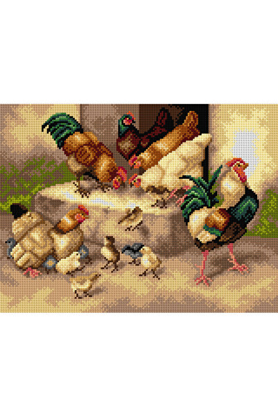 Orchidea Baskılı Goblen Bahar Tavukları 2789 30*40 cm
