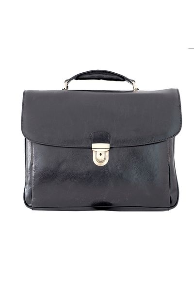 FASHION Men's laptop briefcase made of genuine vachetta leather, S163