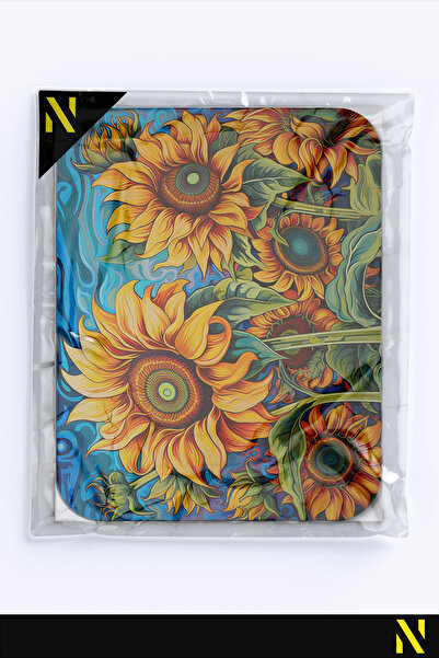 nilizma Цветна ергономична подложка за мишка с мотив слънчоглед, с неплъзгаща се основа, за дома и офиса