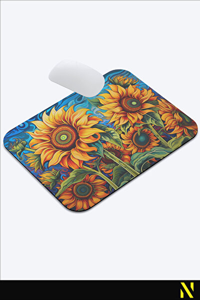 nilizma Цветна ергономична подложка за мишка с мотив слънчоглед, с неплъзгаща се основа, за дома и офиса