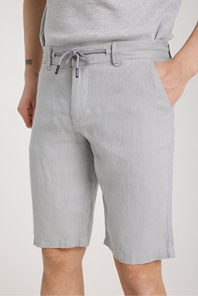 muzzo jeans Šedé 100% plátěné šortky s elastickým pasem