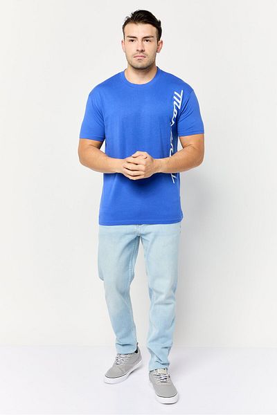 Maserati Men Crew Neck Short Sleeves Graphic Print T-Shirt, Blue