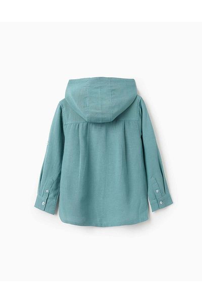 Ziddy Hooded Shirt for Boys, Green