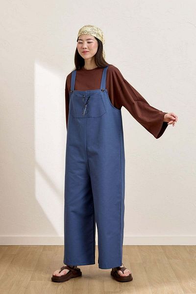 Ceylan Otantik Indigo Linen Salopet Jumpsuit