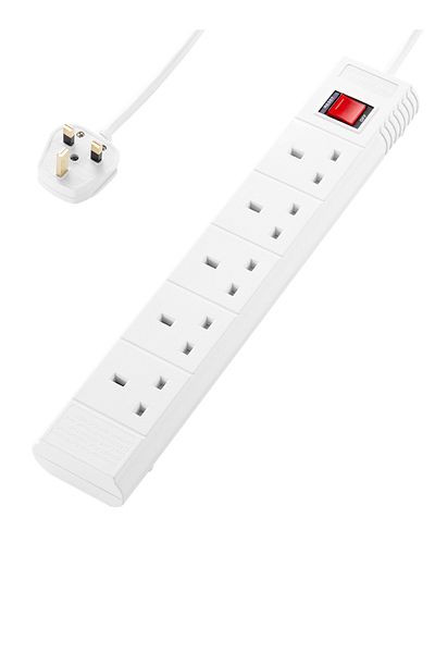 Lawazim 5-Way Heavy-Duty Extension Cord – 2990W with 5M Cable, On/Off Switches, and Safety Shutter