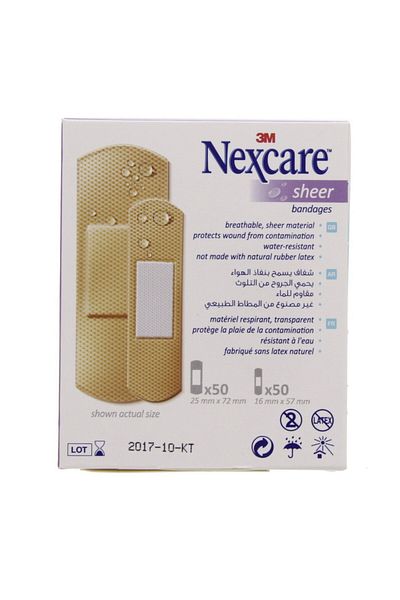 Nexcare Sheer Bandages 100pcs