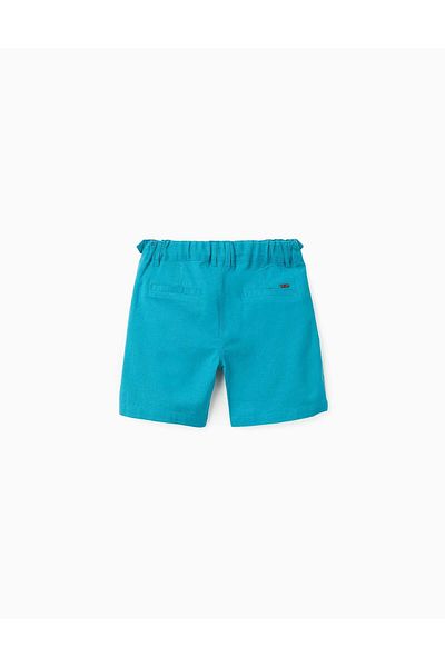 Ziddy Cotton and Linen Shorts for Boys 'Midi', Turquoise