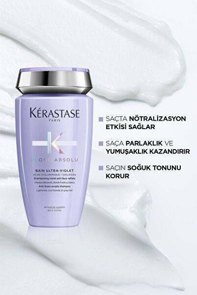 Kerastase Blond Absolu Bain Ultra-açma işlemi görmüş tüm saçlar İçin Mor-Silver-Şampuan 250ml
