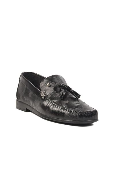 Pierre Cardin 25108 M Pantofi casual pentru bărbați din piele naturală din piele lacuită neagră
