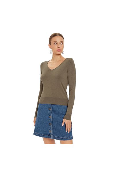 ONLY Women's V-Neck Knitwear Sweater 15333990