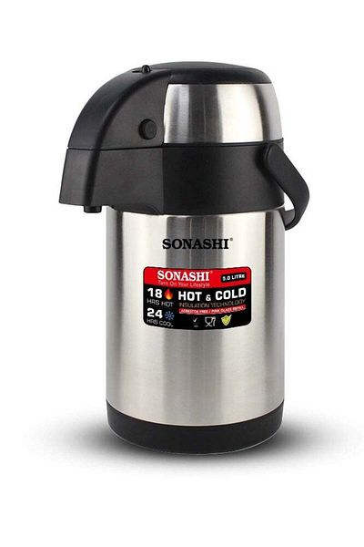 sonashi 5L Hot & Cold Airpot Flask with High-Quality Stainless Steel Insulation