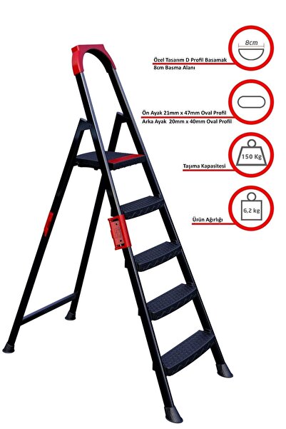 ERTEKPA Anka Plus 4+1 Basamaklı Metal Merdiven