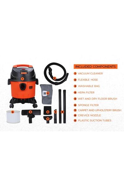 BLK Black & Decker 15L 1400W Wet & Dry Vacuum Cleaner WDBD15-B5