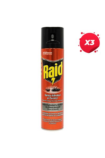 Raid X3 - RAID INSECTICIDE COCKROACHES ANTS 400ML
