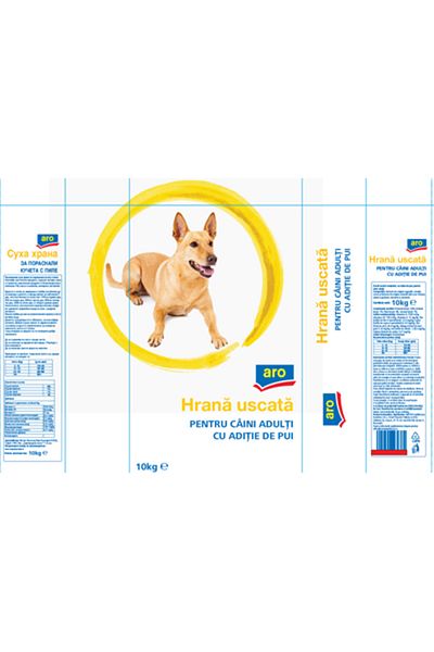 Aro Hrană uscată pentru câini cu aromă de pui, 10 kg, Aro