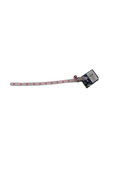 OEM Zgarda Fosforescenta Pentru Caini Si Pisici, 27 Cm, Silicon Si Metal, Clopotel, Roz/transparent