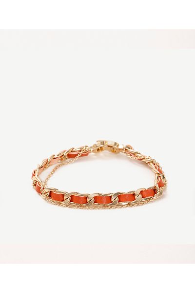 Yargıcı Leather Bracelet with Chain Detail