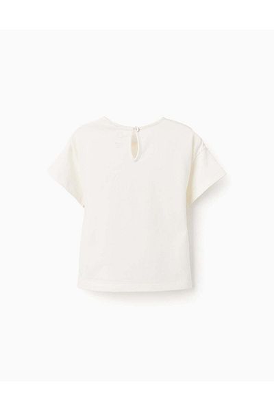 Ziddy Cotton T-shirt for Baby Girls 'La Belle Epoque', White