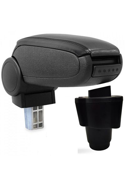 CED AUTO TRADE Car Armrest Compatible Dacia Logan Ii 2017-> Black Imitation Leather