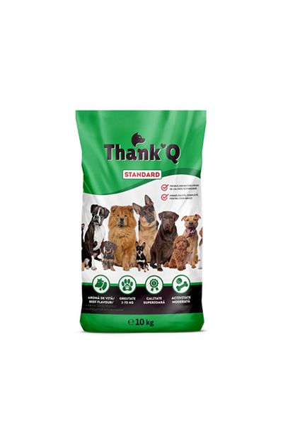 ThankQ Hrană uscată pentru câini cu aromă de vită, 10 kg, Thank'q Standard
