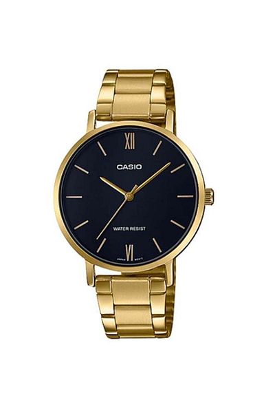 Casio Stainless Steel Analog Wrist Watch Ltp-vt01g-1budf - 34 Mm - Gold
