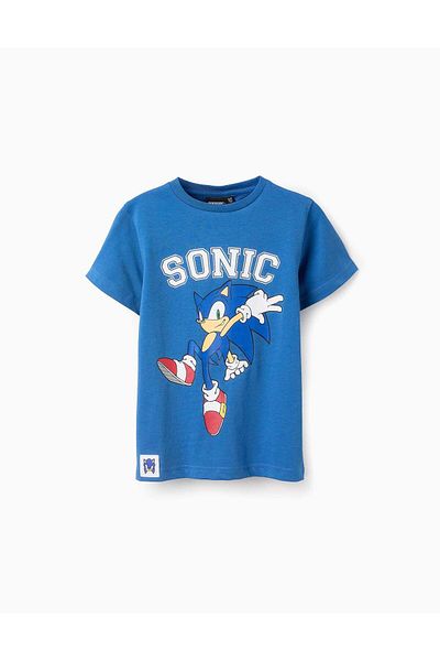 Ziddy Cotton T-shirt for Boys 'Sonic', Blue