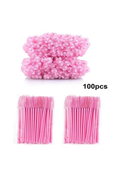 choice2 100pcs pink 100pcs Disposable Eyelash Brushes Spoolies Micro Lash Mascara Wands Combs Wholesale For