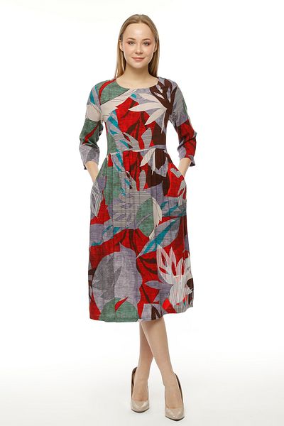 İMAJİNAL Rochie de damă cu model, cu buzunare, 100% viscoză