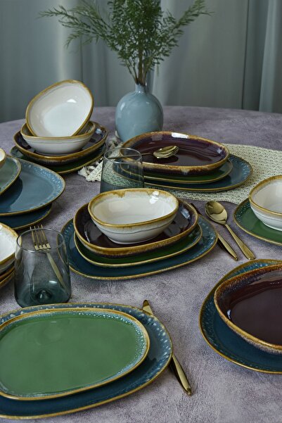 Keramika Shizen Mix Tetra Yemek Takımı 24 Parça 6 Kişilik