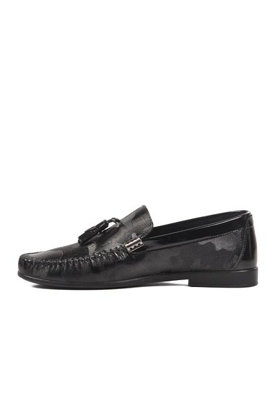 Pierre Cardin 25108 M Pantofi casual pentru bărbați din piele naturală din piele lacuită neagră