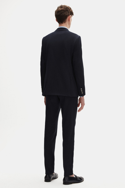 Tween Slim Fit Lacivert Armürlü Takim Elbise