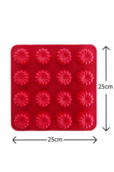 Nandy Home 16-Piece Flower Cake Mold, Silicone Non-Stick Mold