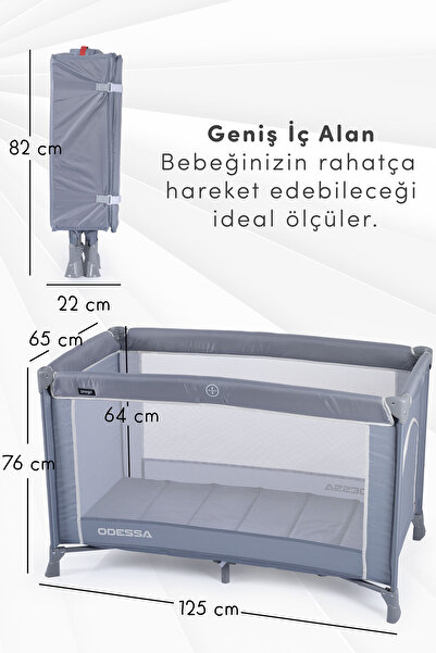 Prego Odessa Otel Apart Tipi Park Yatak Beşik Oyun Parkı + Yatak Hediyeli