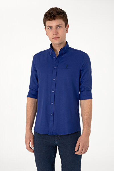 U.S. Polo Assn. Чоловіча синя сорочка з довгими рукавами Basic 50298009-VR212