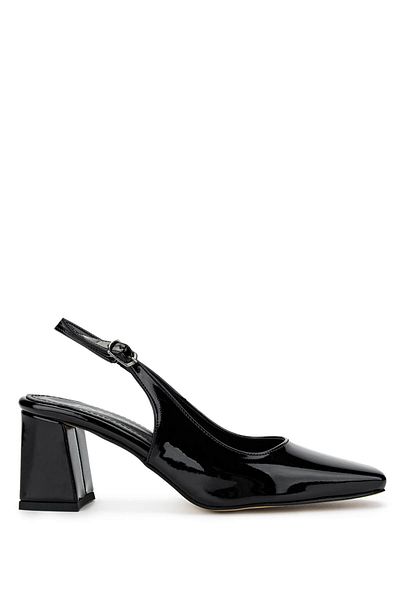 Tamer Tanca Women's Vegan Black Patent Leather Heeled Shoes