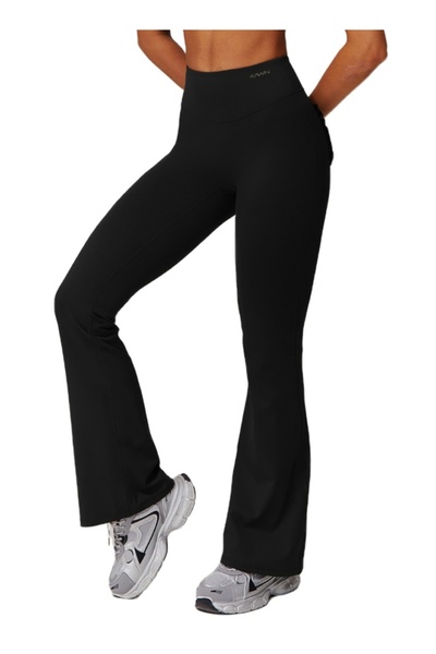 KAWN YOGA بنطال رياضي نسائي ضيق عالي الخصر بدون درزات للتمرين. بنطال جري للتح...