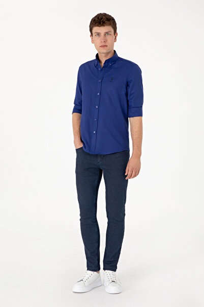 U.S. Polo Assn. Erkek Mavi Uzun Kollu Basic Gömlek 50298009-VR212
