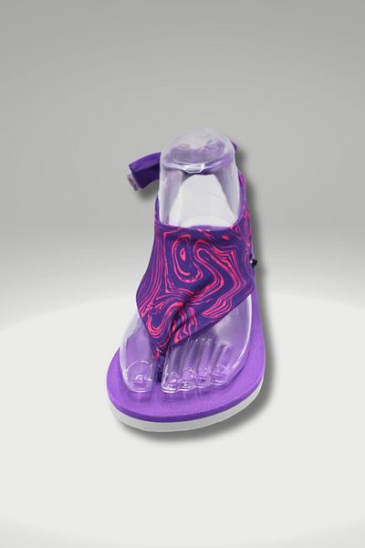 CATCHY Top-Changing Women's Sandals - Purple Thin Sole Purple Patterned with Laces