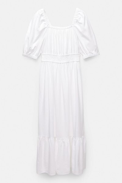 Pull & Bear Long dress with balloon sleeves