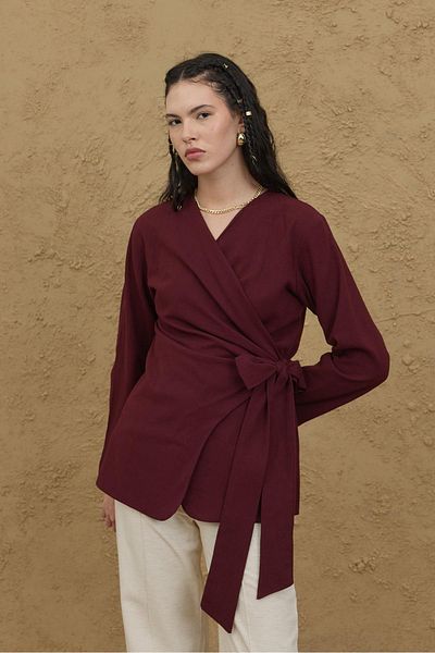 Fahhar Bürümcük Kimono Shirt Claret Red