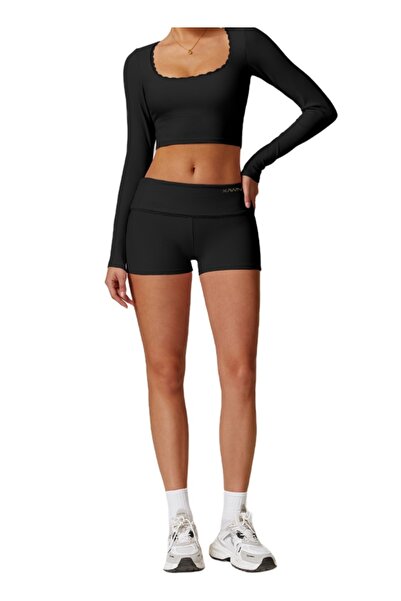 KAWN YOGA شورت يوغا رياضي نسائي بخصر متوسط