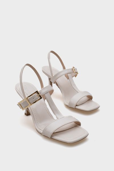 Capone Outfitters Thia Mid Heeled Single Strap Metal Buckle Women's Sandals